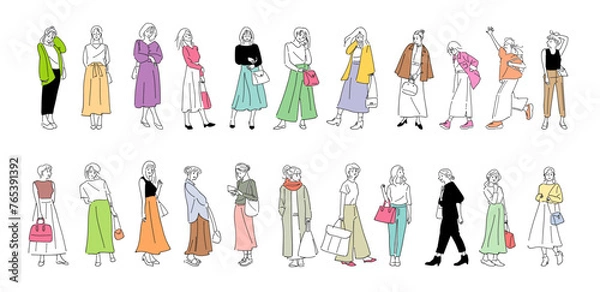 Obraz 人物 おしゃれイラスト素材	