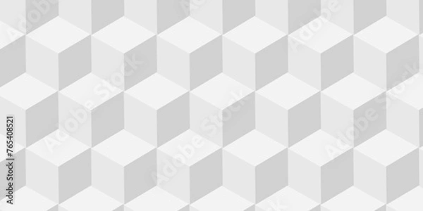 Fototapeta Abstract white and gray style minimal blank cubic. Geometric pattern illustration mosaic, square and triangle wallpaper.	
