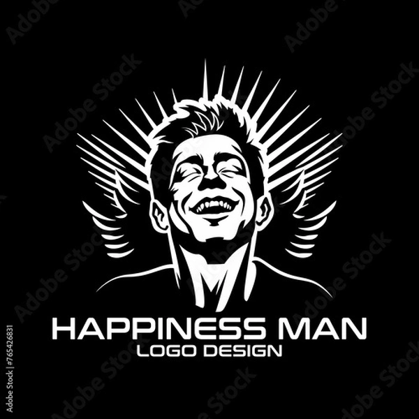 Fototapeta Happiness Man Vector Logo Design