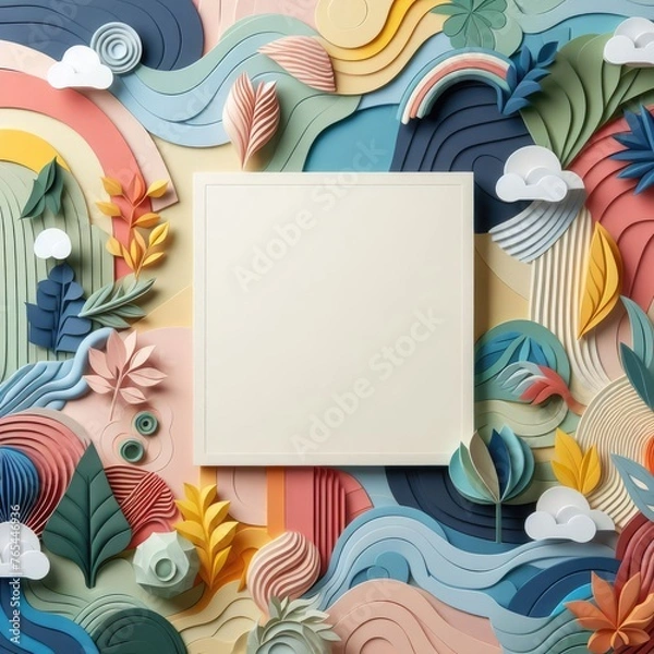 Fototapeta 3D Greeting Card: The Beauty of Paper Art Style