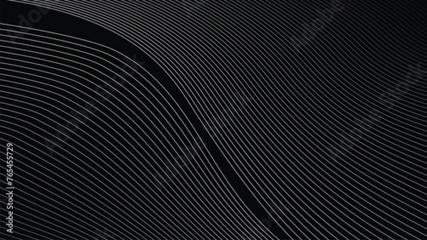 Fototapeta Black oblique curved lines background vector image