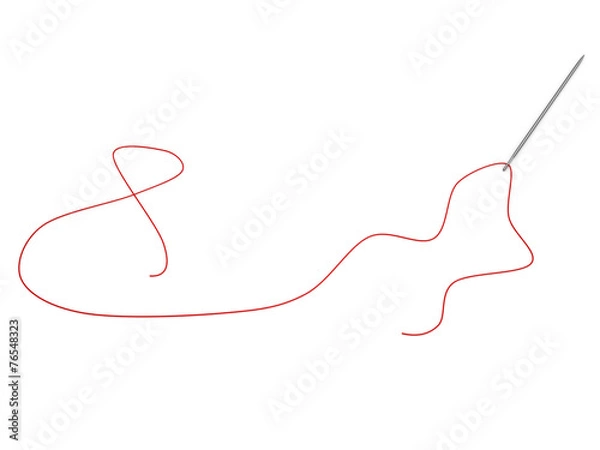 Fototapeta Needle and thread. 8 March, 3D