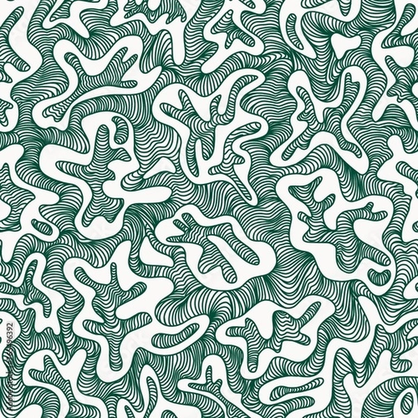 Fototapeta Pattern 33 seamless green roots pattern