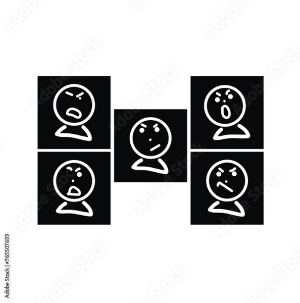 Fototapeta Aggressive Cartoon With Angry Expression. Vector Illustration Isolated On White Background