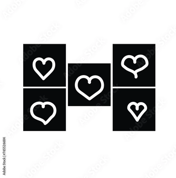 Fototapeta love symbols vector icons. Isolated on white background vector elements. Flat design.