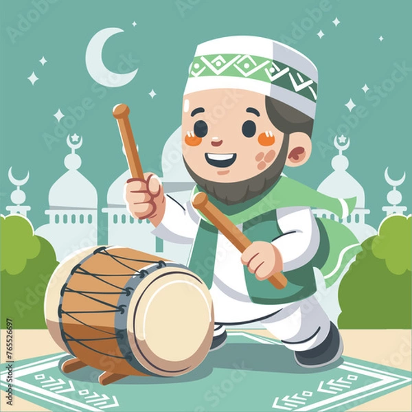 Obraz E-Learning Process Concept Illustration (flat design)