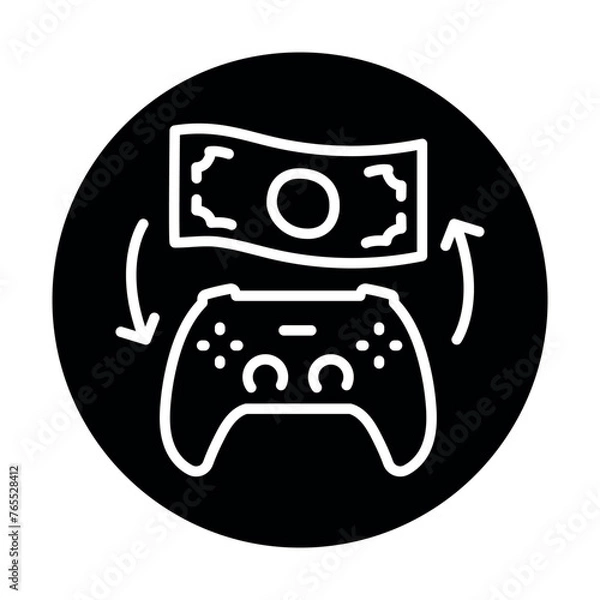 Obraz Gamefi exchange color line icon. Digital crypto art.