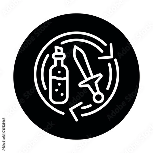 Fototapeta Items nft game exchange color line icon. Digital crypto art.