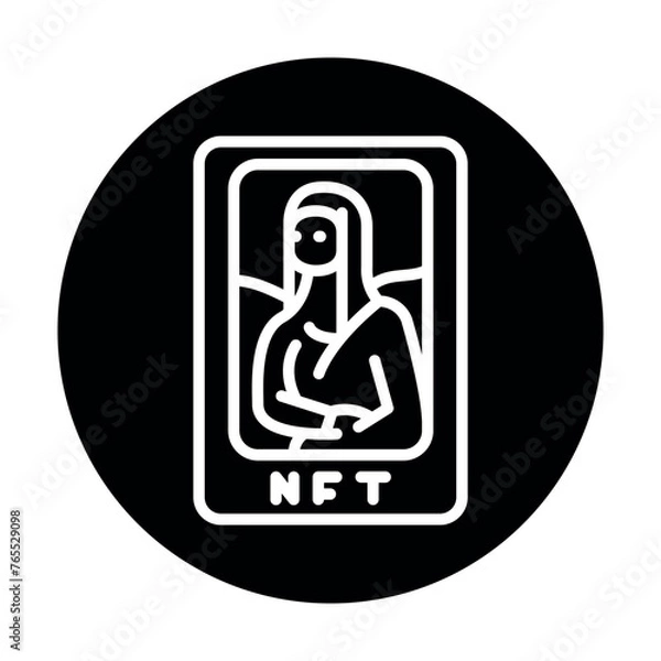 Obraz Nft art color line icon. Digital crypto art.