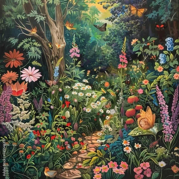 Obraz garden with flowers