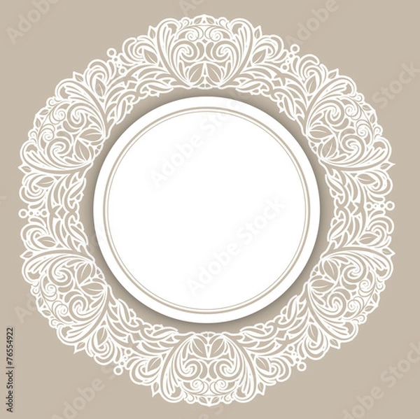 Obraz Round Frame Over Floral