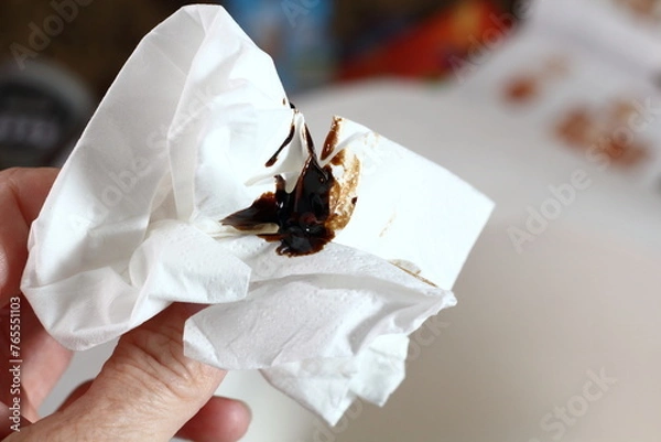 Fototapeta Molasses on Tissue Paper. Making Treacle Pie Series.