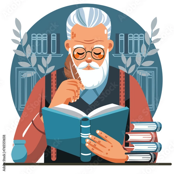 Obraz E-Learning Process Concept Illustration (flat design)