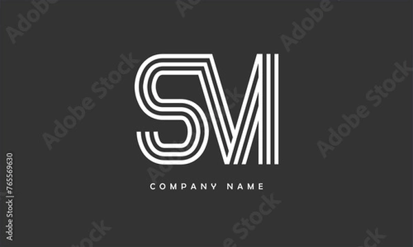 Obraz SM, MS, S, M Abstract Letters Logo Monogram