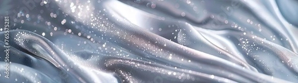 Obraz A silvery velvety iridescent background for a work desk or design, as if fine silver-colored snow is poured on a sheet of paper 4