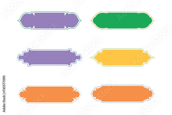 Fototapeta Islamic Label and Name Frame Glyph with outline- SET 6