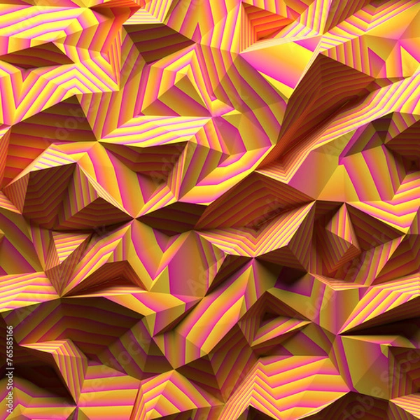 Obraz Abstract triangle Low Polygon background wallpaper texture 3d render