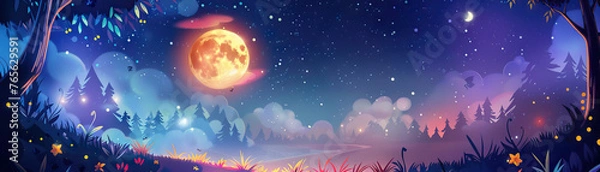 Fototapeta Mystical Moonlit Ball: A Night of Mysteries, Secrets, and Enchantment Under the Moon's Spell