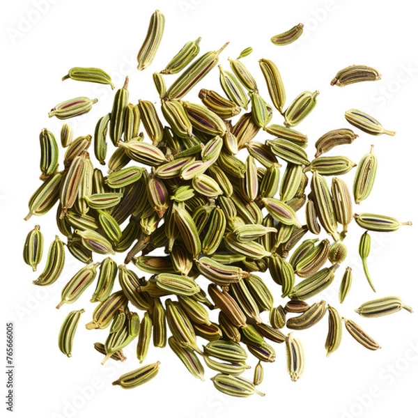 Obraz Fennel seeds isolated on transparent background