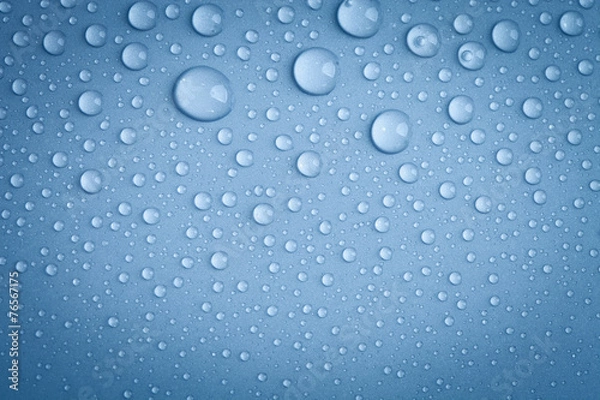 Obraz Drops of water on the colored background