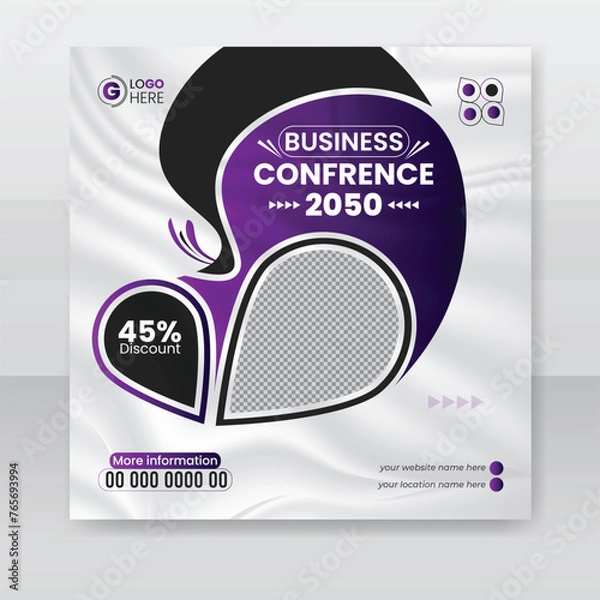 Obraz Digital marketing corporate social media post design and web banner template
