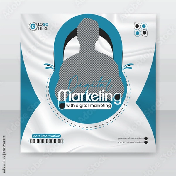 Obraz Digital marketing corporate social media post design and web banner template