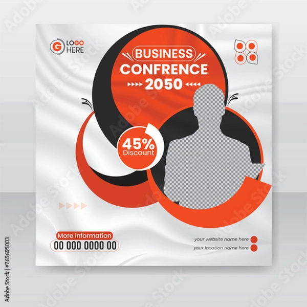 Obraz Digital marketing corporate social media post design and web banner template