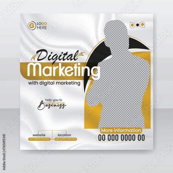 Obraz Digital marketing corporate social media post design and web banner template