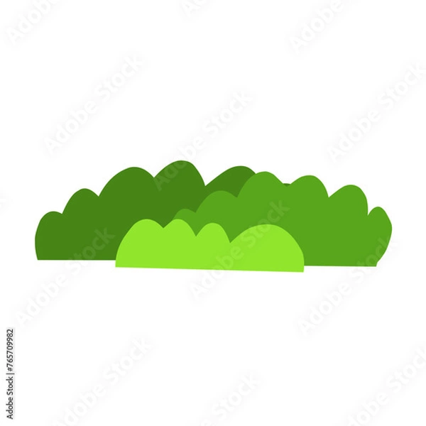 Fototapeta Collection of cartoon bushes,green color.Set of isolated vector illustration design elements