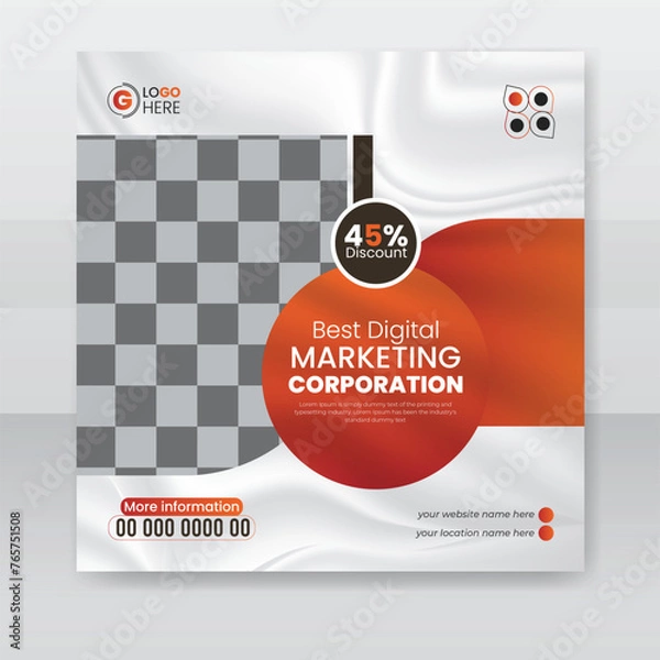 Obraz Digital marketing corporate social media post design and web banner template