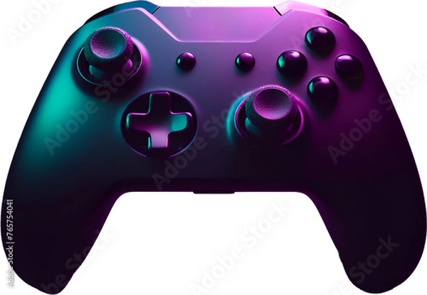 Fototapeta Purple themed game console. Transparent game handle