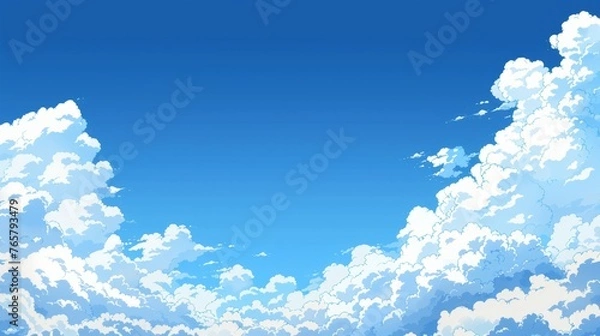 Fototapeta blue sky with white cloud background