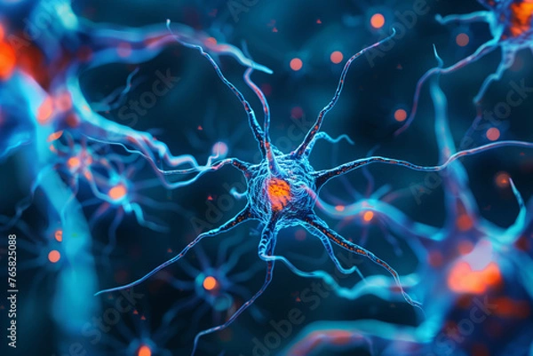 Obraz Neuron cell system network concept