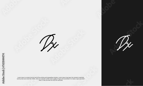 Fototapeta Initial Letter Logo monogram signature minimalist hand writting typography for business name. Vector logo inspiration