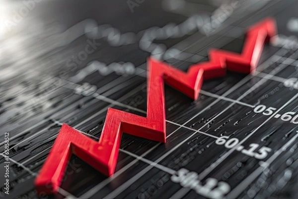 Fototapeta Mortgage Graph with Ascending Price Arrow