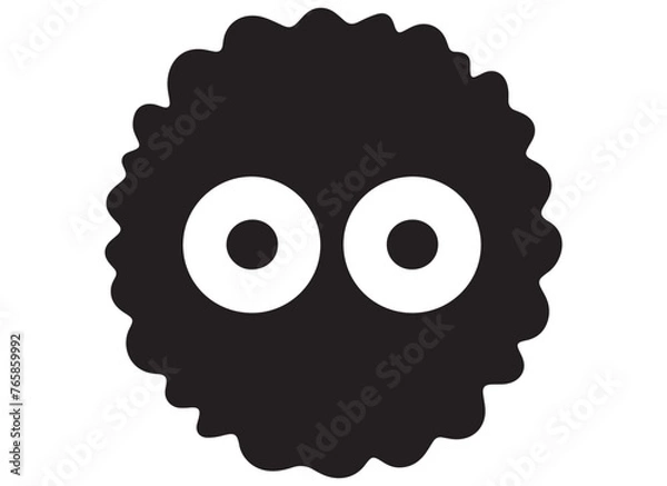 Fototapeta black silhouette funny face gesture emoji vector