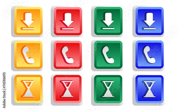 Fototapeta Colored Sign Button Set