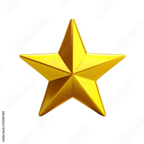 Fototapeta A yellow star on a transparent background
