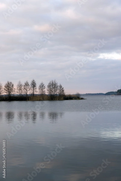 Obraz reflection of the sky in the lake at sunset