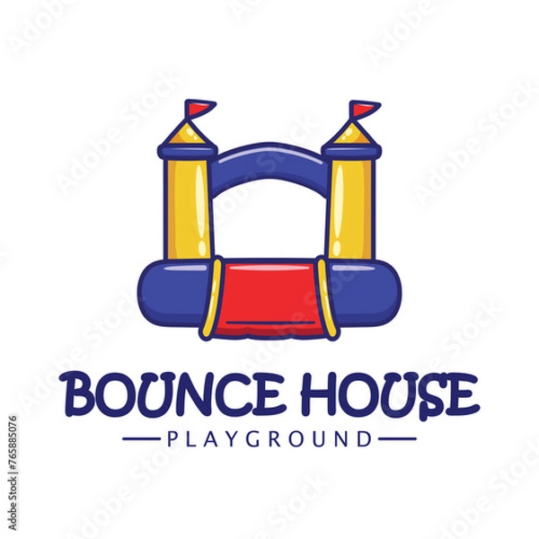 Fototapeta Bounce house design vector flat isolated illustration