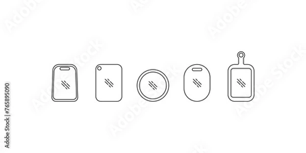 Fototapeta Cutting board outline icons set vector. Editable stroke. linear style sign for use web design and mobile apps, logo. Vector illustration.