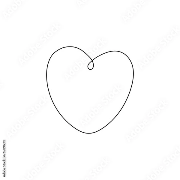 Obraz Hand drawn heart. Doodle heart isolated on white background. Vector illustration.