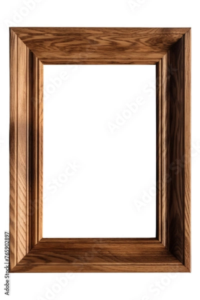 Fototapeta A wooden picture frame mockup isolated on a transparent background