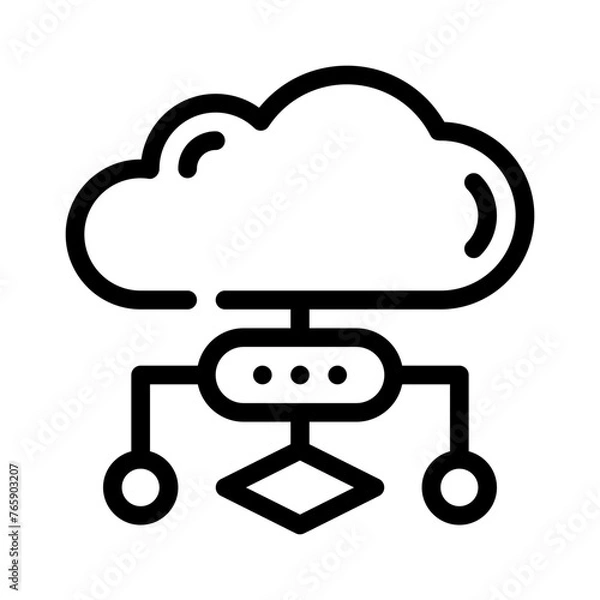 Fototapeta network line icon