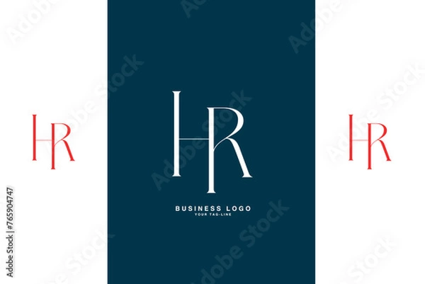 Fototapeta HR, RH, H, R, Abstract Letters Logo Monogram,
