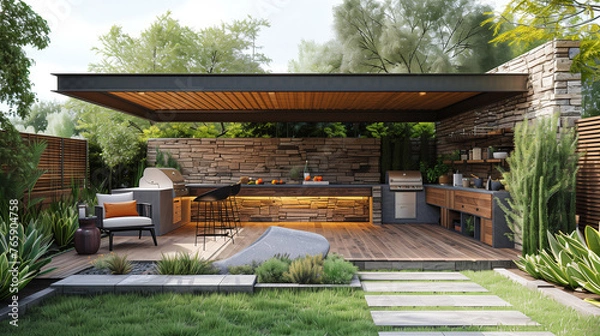 Obraz Tranquility in Outdoor Cooking Space
