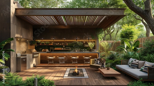 Fototapeta Tranquil Open-Air Kitchen
