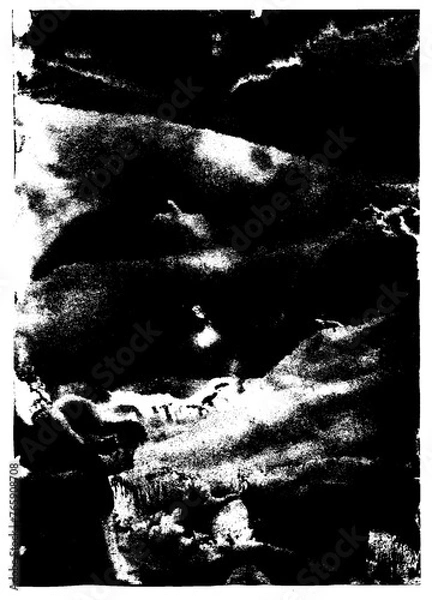 Fototapeta Grunge texture black and white illustration. Suitable for background, pattern, print, media..