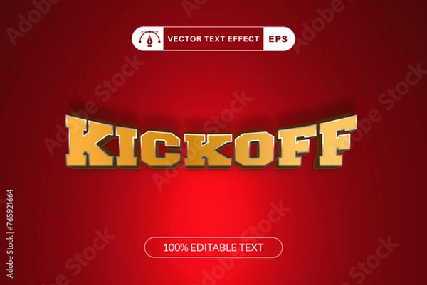 Fototapeta Editable kickoff text effect display font style
