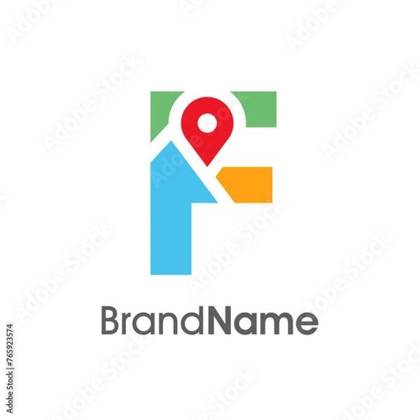 Obraz Modern Initial F Maps Location